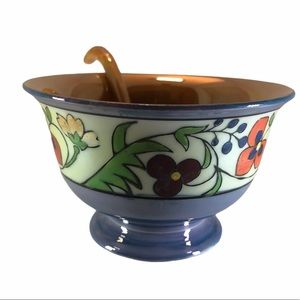 Japanese hand painted lusterware soup bowl